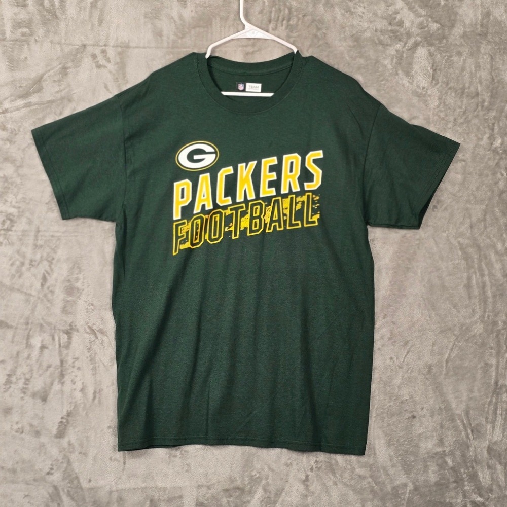 Green Bay Packers Football NFL T Shirt Mens Size Large Green Yellow Team Apparel